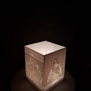 Kerzenhalter mit eingraviertem Foto